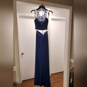 Royal blue, floor length formal dress